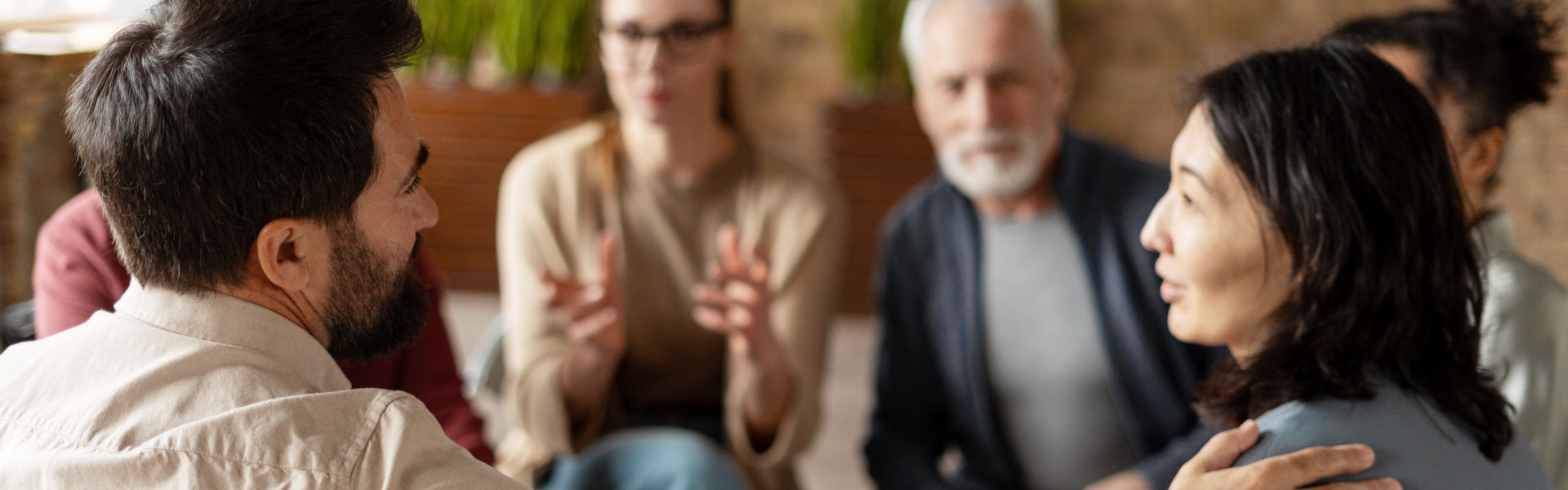 man consoling the woman