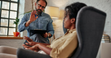 patient listening to the psychiatrist