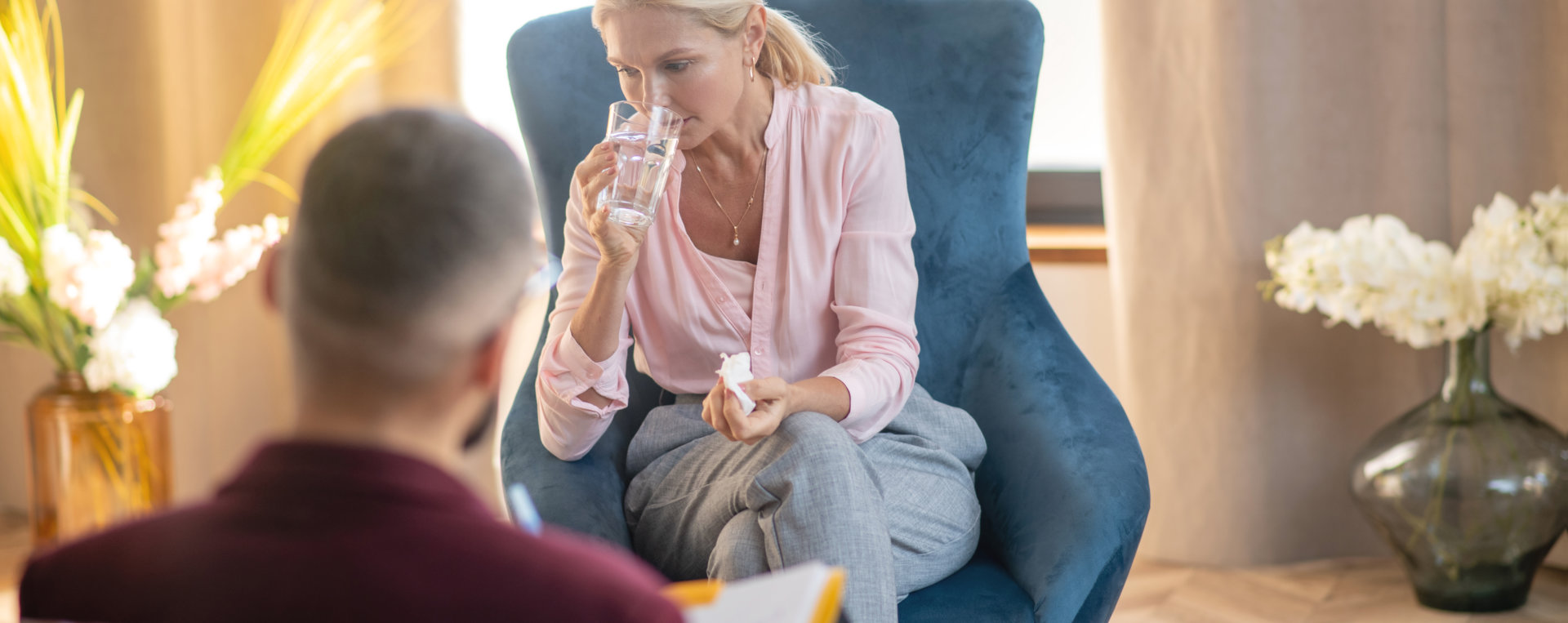 patient drinking water