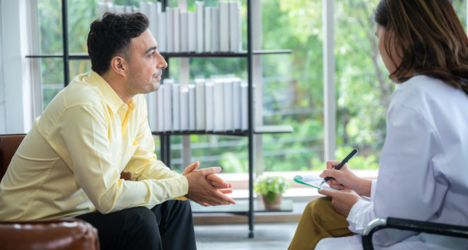 patient having a therapy session